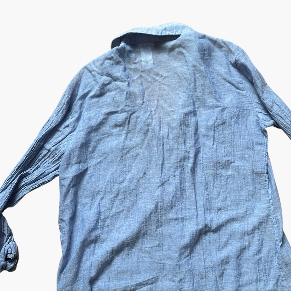 DOTTI Travel Muse Shirtdress Cover-Up – 100% Cotton – Blue – Size S - Picture 9 of 11
